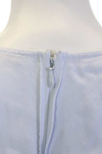 COS Women Basic White Rayon Crew Neck Short Sleeve Blouse Zip Size S