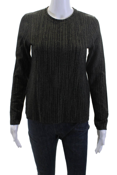 Saint + Sofia Unisex Pullover Sweater Dark Gray Striped Long Sleeve Size S