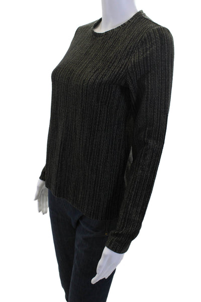 Saint + Sofia Unisex Pullover Sweater Dark Gray Striped Long Sleeve Size S