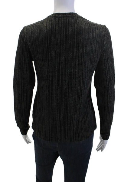 Saint + Sofia Unisex Pullover Sweater Dark Gray Striped Long Sleeve Size S