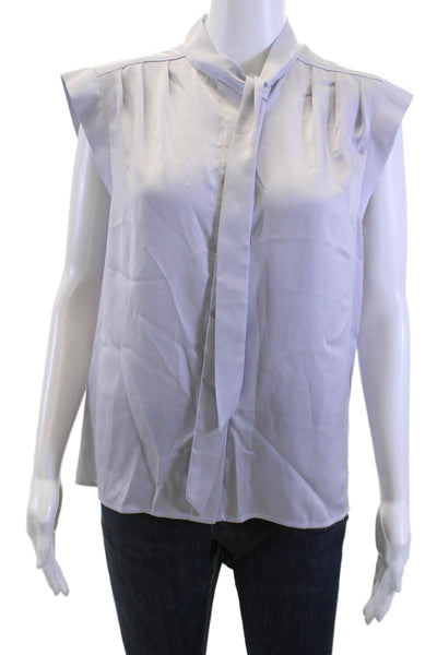 Greylin Anthropologie Women Sleeveless High Neck Gray Polyester Blouse Size M