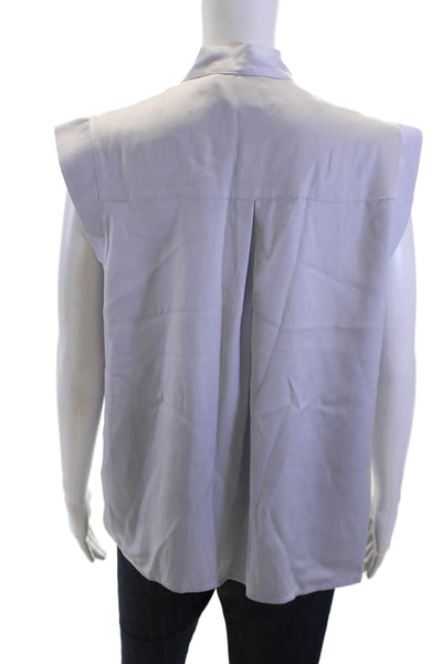 Greylin Anthropologie Women Sleeveless High Neck Gray Polyester Blouse Size M