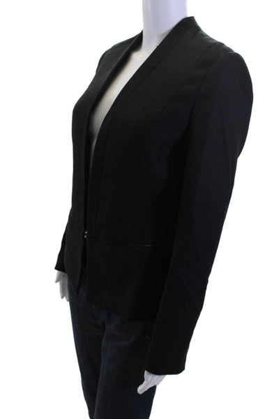 Maison Scotch Womens Black Zip Blazer Solid Wool Blend Size M