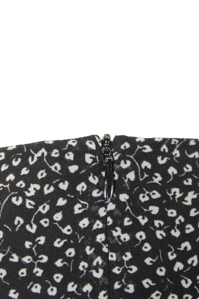 Me + Em Womens Leopard Print Black Long Sleeve Round Neck Blouse Size 8