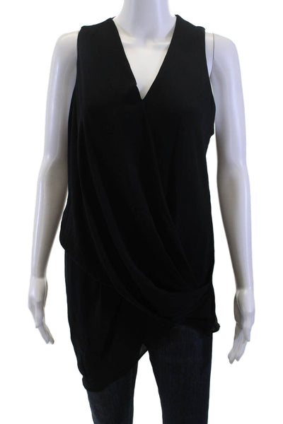 Helmut Lang Women Black Tunic V-Neck Sleeveless Size 34