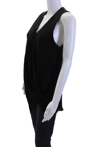 Helmut Lang Women Black Tunic V-Neck Sleeveless Size 34