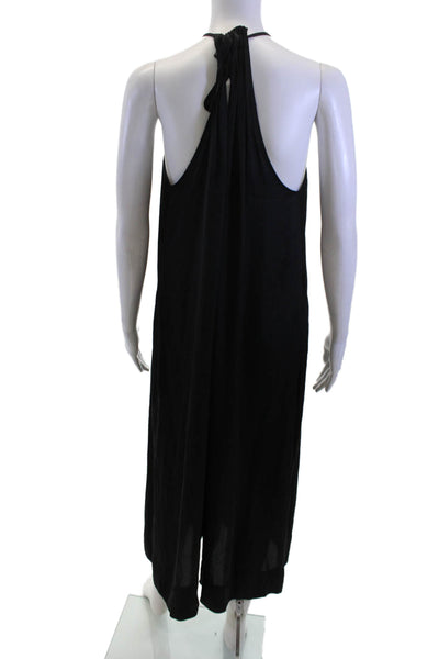 BCBGMAXAZRIA Women Maxi Trapeze Swing Black Dress Sleeveless High Neck Size S