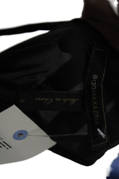 BCBGMAXAZRIA Women Maxi Trapeze Swing Black Dress Sleeveless High Neck Size S
