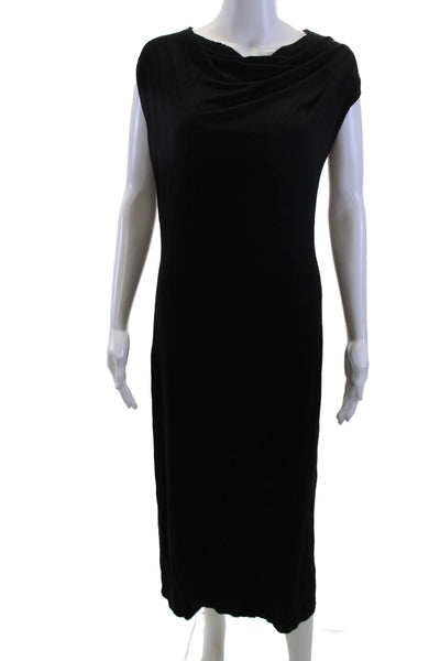Marcellamoda Womens Black Maxi Sheath Dress Sleeveless Midi Size S