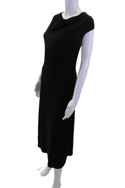 Marcellamoda Womens Black Maxi Sheath Dress Sleeveless Midi Size S