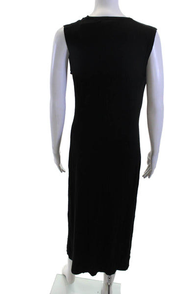 Marcellamoda Womens Black Maxi Sheath Dress Sleeveless Midi Size S