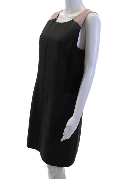 Jil Sander Womens Shift Dress Black Sleeveless Midi Round Neck Size L
