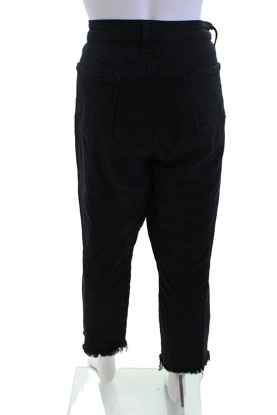 L Agence Women Cropped Black Cotton Blend Pants Size 31