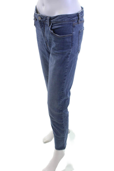 L Agence Womens Ankle Skinny Jeans Blue Mid Rise Button Size 31
