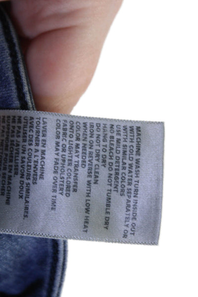 L Agence Womens Ankle Skinny Jeans Blue Mid Rise Button Size 31