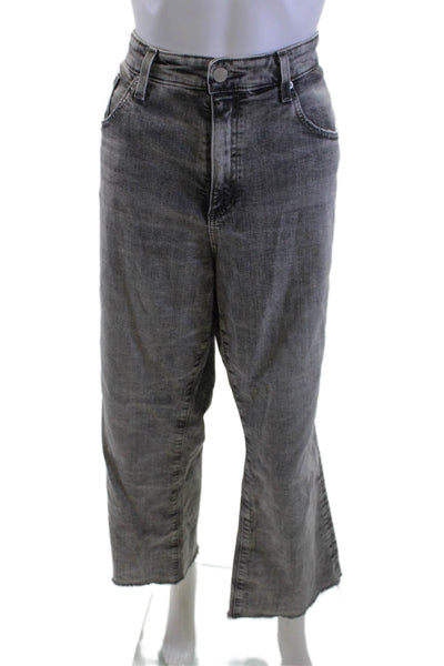 Adriano Goldschmied Women Cropped Wide-Leg Gray Jeans Size 31