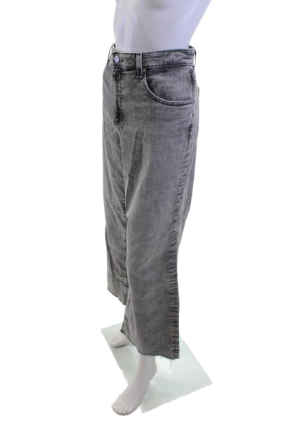 Adriano Goldschmied Women Cropped Wide-Leg Gray Jeans Size 31
