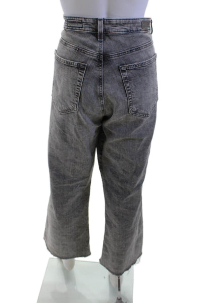 Adriano Goldschmied Women Cropped Wide-Leg Gray Jeans Size 31