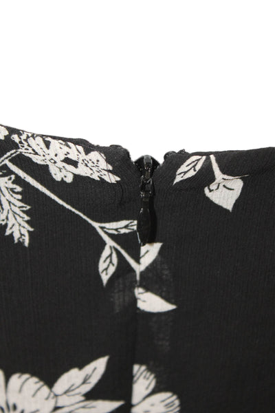 J Crew Womens Black Floral V-Neck Maxi Slip Dress Sleeveless Zip Size 0