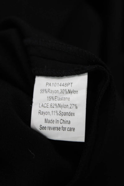 Parker Women Black Bodycon Mini Dress Long Sleeve Round Neck Size M