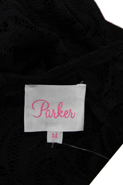 Parker Women Black Bodycon Mini Dress Long Sleeve Round Neck Size M