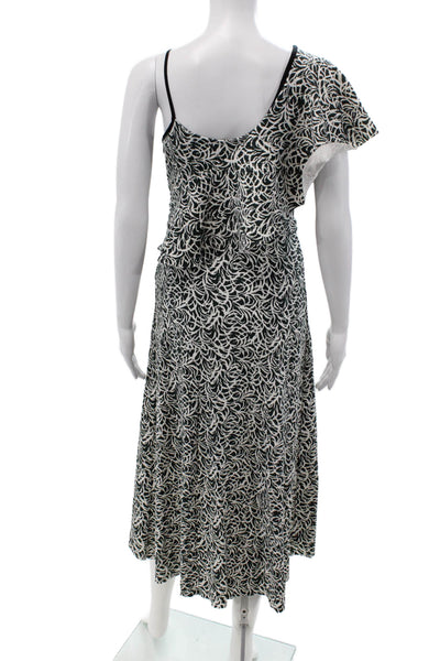 Club Monaco, Womens Floral V-Neck Slip Dress Black Knee-Length Size 2