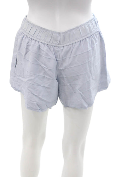 Club Monaco, Unisex Silk Beach Shorts Light Blue Size XS