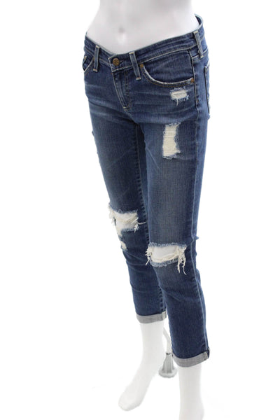 AG Adriano Goldschmied Womens Ankle Cropped Jeans Dark Blue Size 26