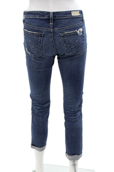 AG Adriano Goldschmied Womens Ankle Cropped Jeans Dark Blue Size 26