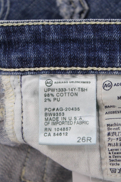 AG Adriano Goldschmied Womens Ankle Cropped Jeans Dark Blue Size 26