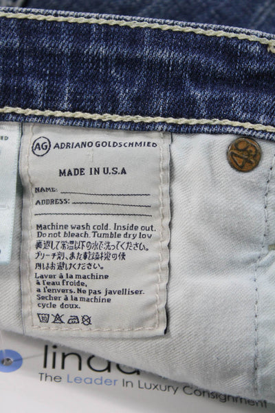 AG Adriano Goldschmied Womens Ankle Cropped Jeans Dark Blue Size 26