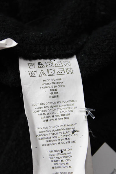 Michael Kors Women Full-Zip Sweatshirt Black Mock Neck Cotton Blend Size S