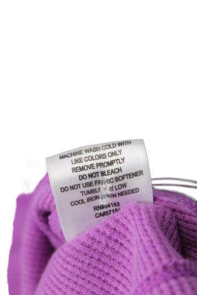 Calvin Klein Women Pullover Hoodie V-Neck Drawstring Purple Size XL