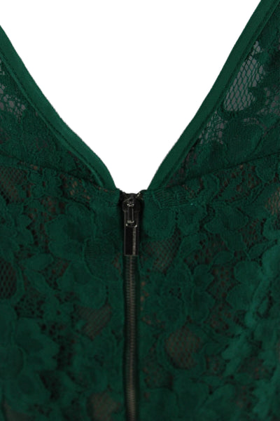 BCBG Max Azria Women Sheath Dress Green Sleeveless Mid-Calf Size 12