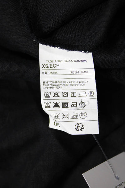 United Colors of Benetton Women Shift Tank Dress Black Sleeveless Size XS