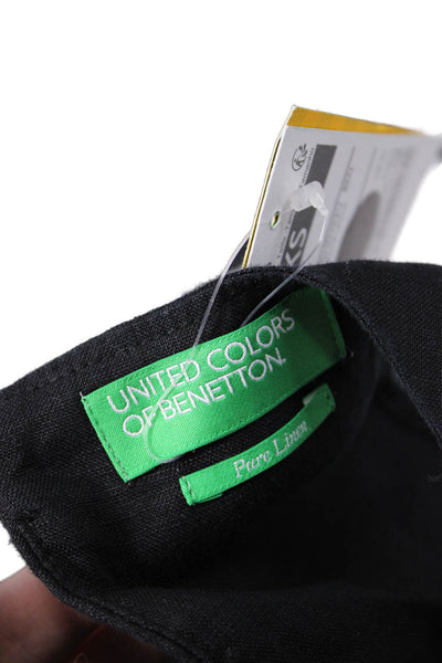 United Colors of Benetton Women Shift Tank Dress Black Sleeveless Size XS