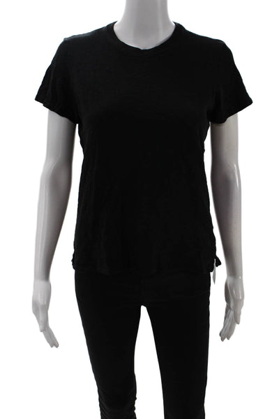 ATM Women Basic Crew Neck Short Sleeve T-Shirt Black Size S