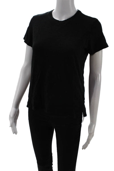 ATM Women Basic Crew Neck Short Sleeve T-Shirt Black Size S