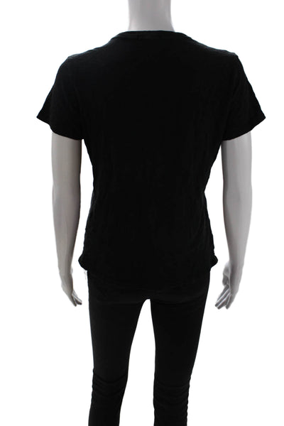 ATM Women Basic Crew Neck Short Sleeve T-Shirt Black Size S