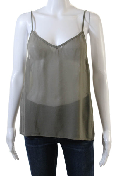 Comptoir Des Cotonniers Women Dark Gray Silk V-Neck Camisole Size 40