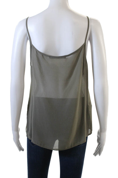 Comptoir Des Cotonniers Women Dark Gray Silk V-Neck Camisole Size 40