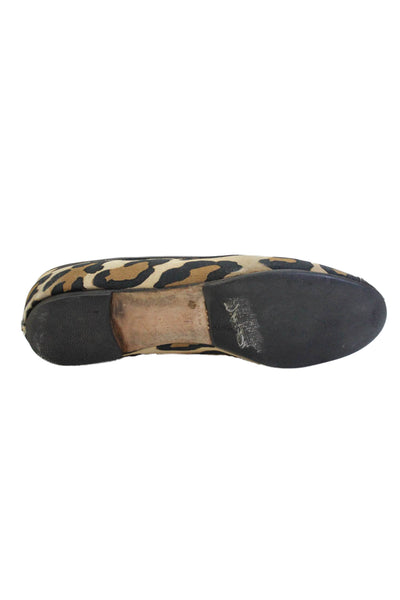 Giuseppe Zanotti Design Womens Leopard Printed Ballet Flats Brown Size 39
