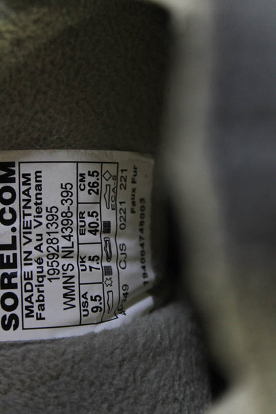 Sorel Womens Lace Up Logo Chunky Walking Sneakers Gray Black Size 9.5