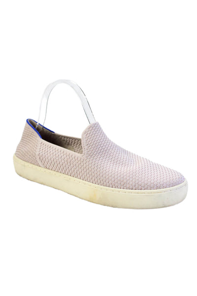 Rothys Womens Slip On Round Toe Knit Sneakers Purple White Size 9.5