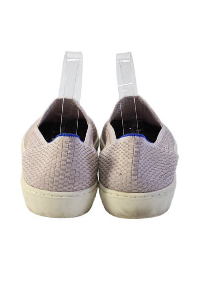 Rothys Womens Slip On Round Toe Knit Sneakers Purple White Size 9.5