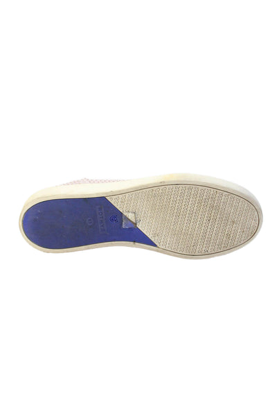 Rothys Womens Slip On Round Toe Knit Sneakers Purple White Size 9.5