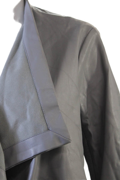 BB Dakota Womens Gray Classic Jacket 100% Polyurethane Long Sleeve Size L