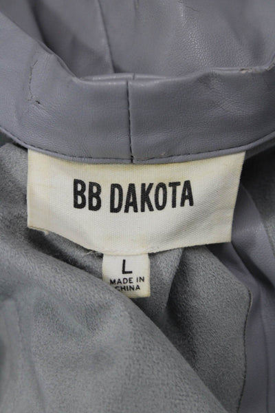 BB Dakota Womens Gray Classic Jacket 100% Polyurethane Long Sleeve Size L