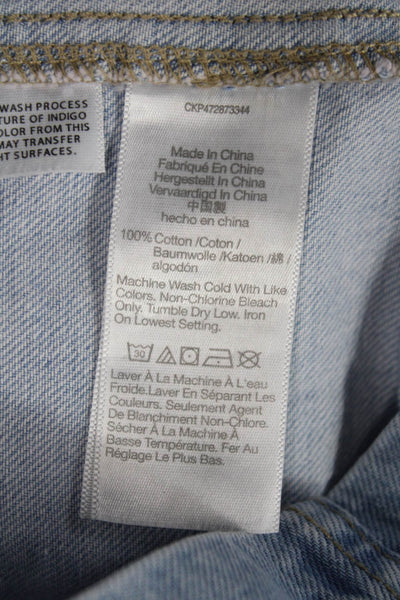Madewell Womens Light Blue Overall Dress Sleeveless Square Neck Cotton Size 14