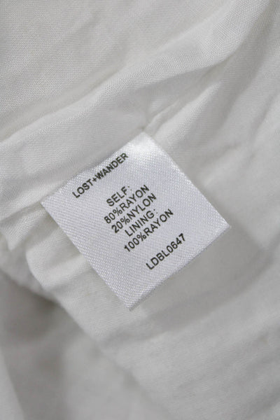 Lost + Wander Womens Mini Sundress White Geometric 80% Rayon 20% Nylon Size L